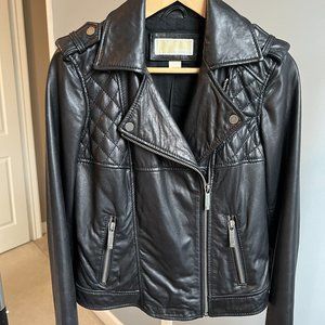 MICHAEL MICHAEL KORS LEATHER BIKER/MOTO JACKET